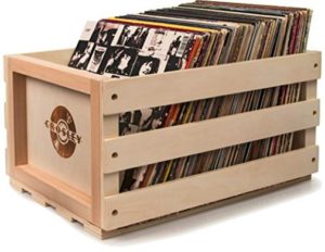 Shipping Boxes for Vinyl Records - Safely ship and store your LP's - Picture of a Wooden record crate for records